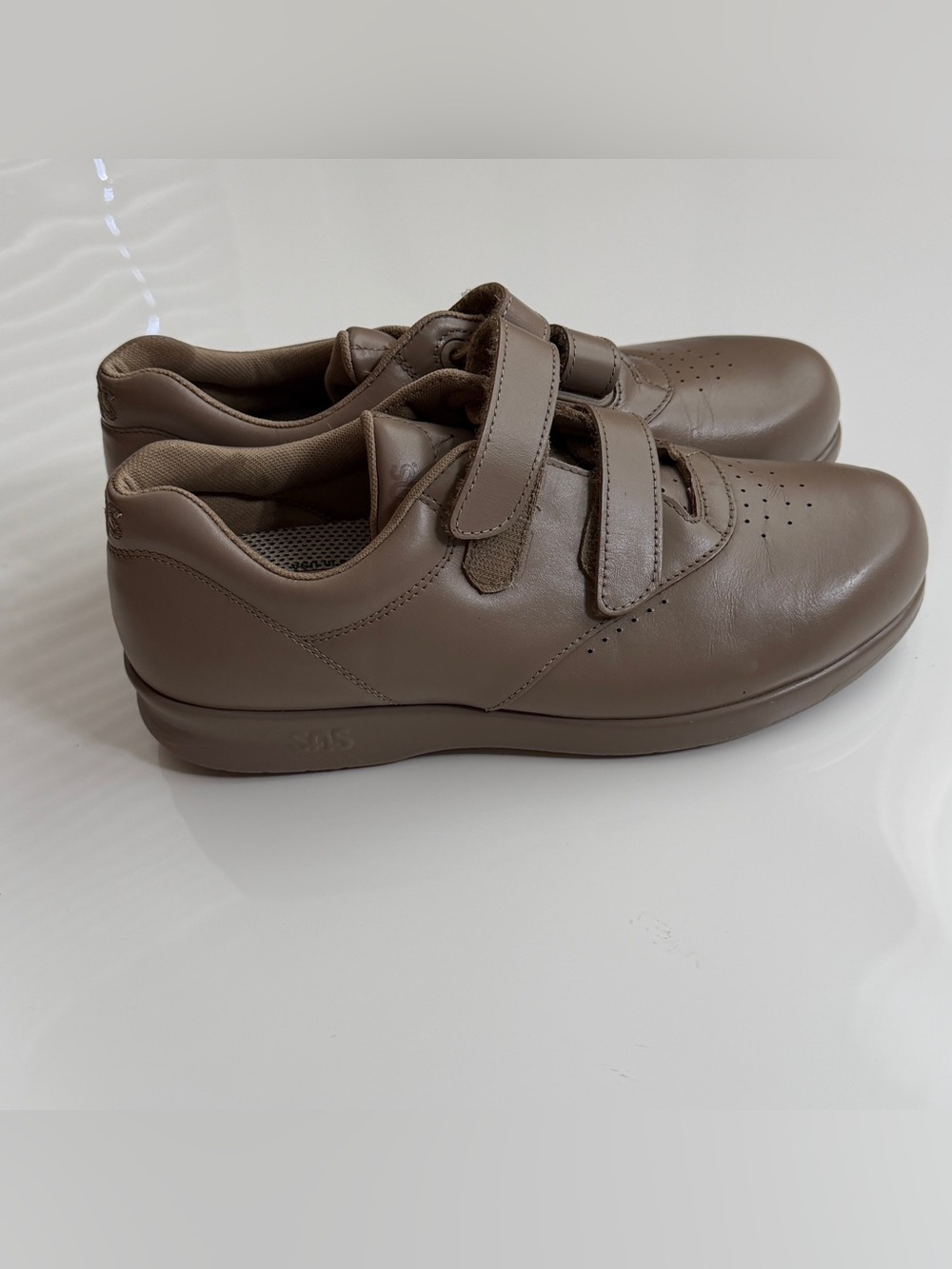 SAS Me Too Mocha Leather Comfort Walking Shoes Women's 8 Wide Strap